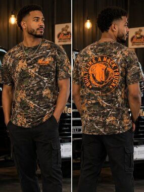 New Men's Mack Truck Camouflaged Tree Hunter Graphic Tee - M